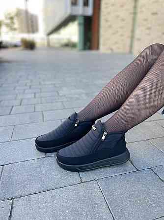 Прогресс Дутіки жіночі Progress чорні плащівка зимові (5301) Коломия