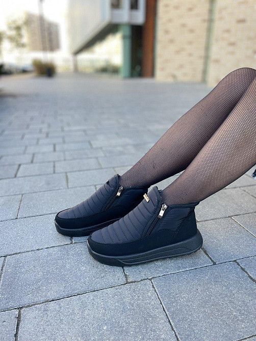 Прогресс Дутіки жіночі Progress чорні плащівка зимові (5301) Коломия - фото 3