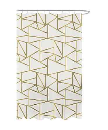 Штора для ванной и душа 180x180 см водоотталкивающая,шторка для душевой с пластиковыми крючками,прозрачная Каменец-Подольский