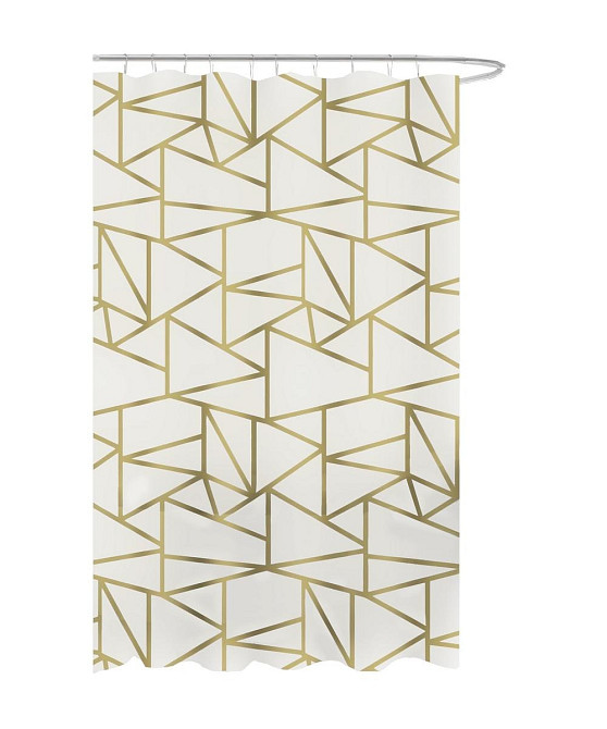 Штора для ванной и душа 180x180 см водоотталкивающая,шторка для душевой с пластиковыми крючками,прозрачная Каменец-Подольский - изображение 2