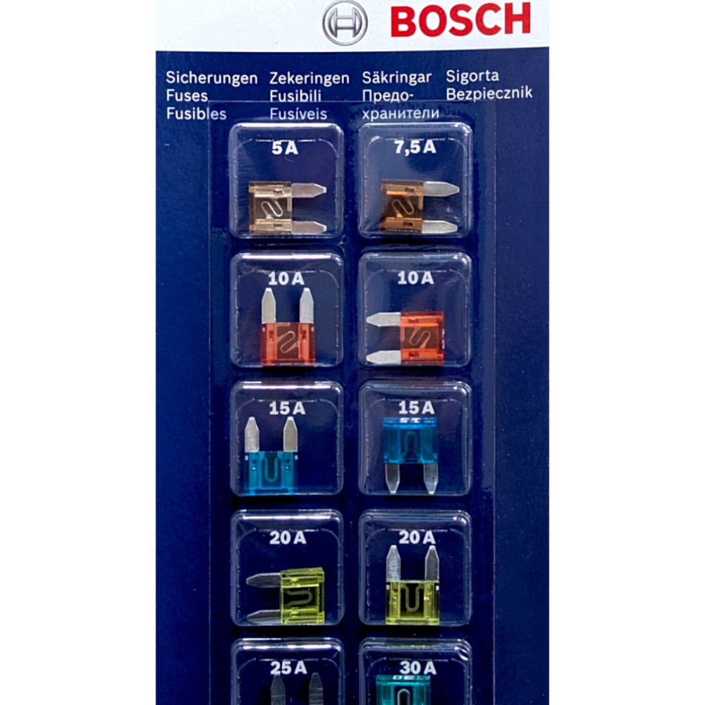 Комплект предохранителей MINI Bosch 5A-30A 10шт Ковель - изображение 2