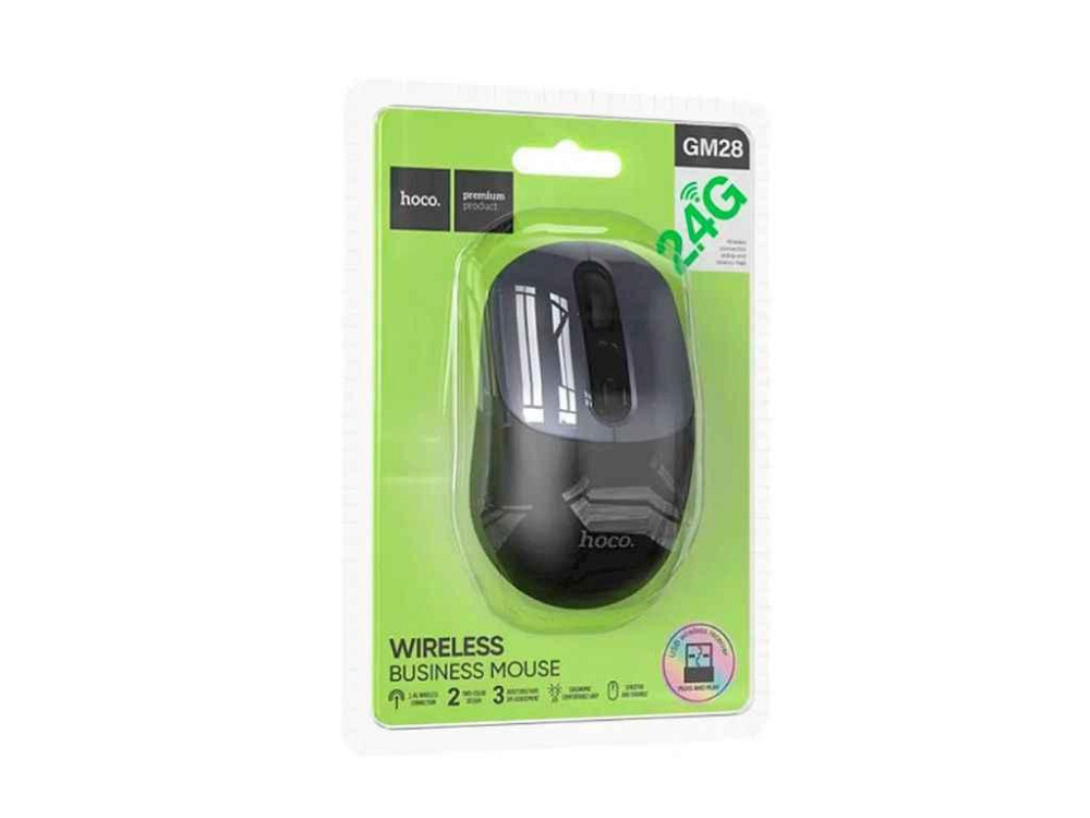 Мишка бездротова Hoco GM28 3 кнопки/USB 2.4GHz/1200DPI чорна (15) ТМ HOCO Solmir Київ - фото 1