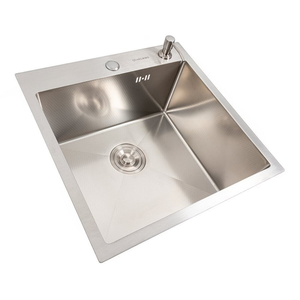 VALESO Кухонна мийка 50*50 нержавійка DECOR Valeso Handmade (сифон круглий, 3,0/0,8) Киев - изображение 2