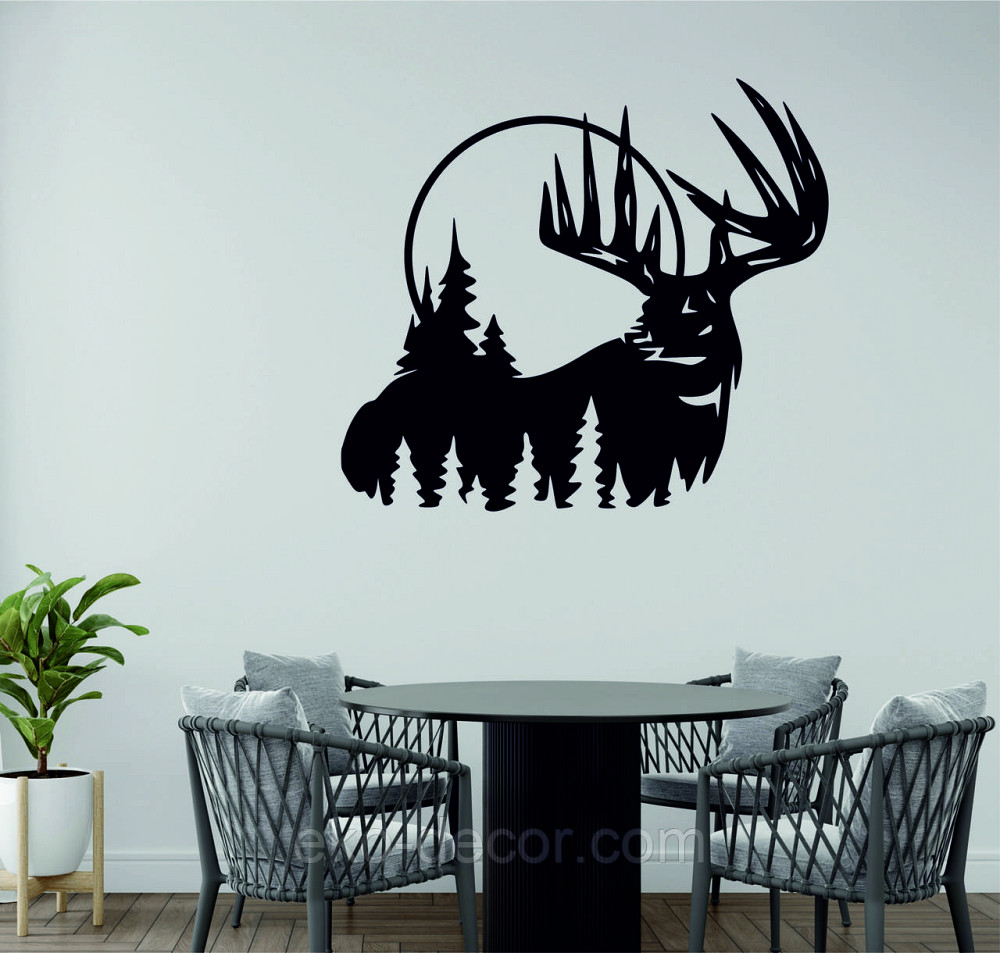 Декоративное настенное Панно «Олень» Декор на стену 70*63 см., Черный Киев - изображение 10