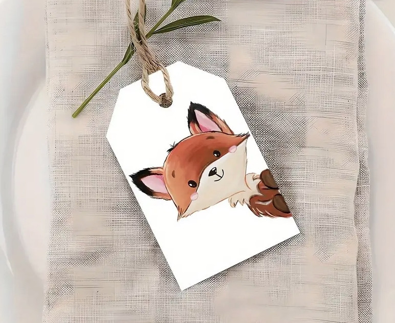 Подарочные бирки «Лисичка» 10 шт, 9×5 см + джутовый шнур 5 м Киев - изображение 8