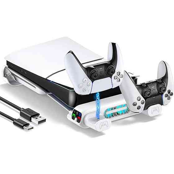 Подставка PS5 Pro/Slim горизонтальная с охлаждением зарядкой геймпадов OIVO VG-P5299XS-Pro Киев