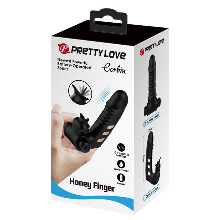 Насадка на палец - Pretty Love Corbin Finger Vibrator Black Sex Aura Киев - изображение 9