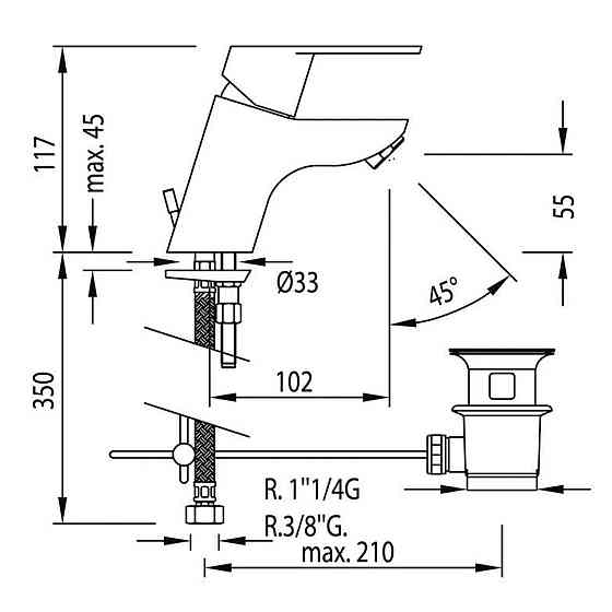 Смеситель для умывальника TRES BM 139102 (000004312) Киев