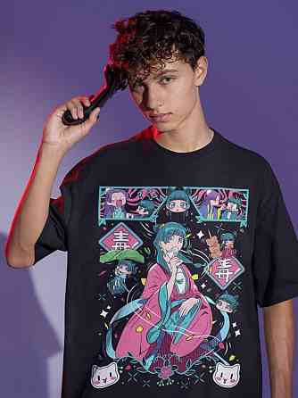 Футболка для хлопчика з аніме принтом Маомао Апотхекарй Діаріес Ессентіал оверсайз (зріст від 165 до 180) Чорний AnimeJ1021m Дніпро