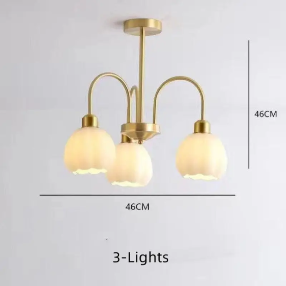 Світлодіодна люстра Тюльпан 5000 (Золота) на 3 плафони Вінниця