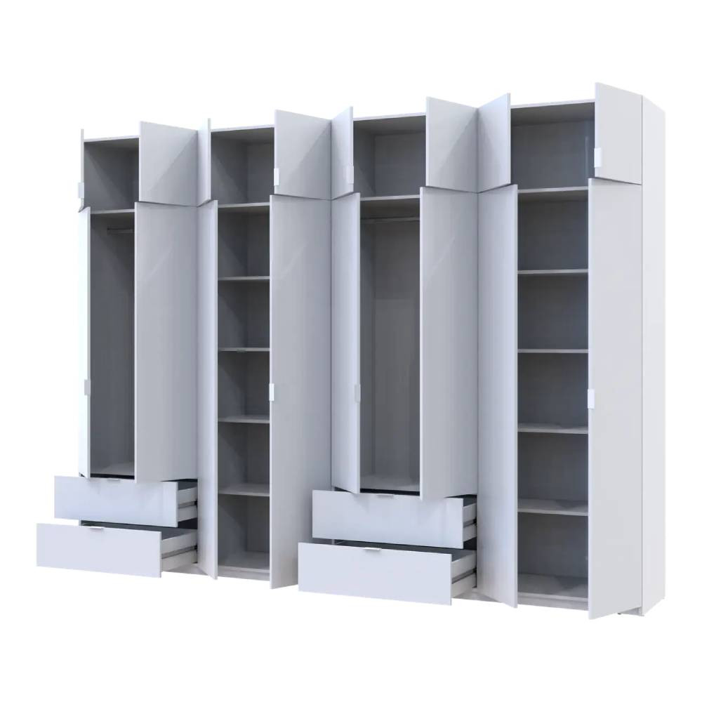 Шафа для одягу Doros Лукас Білий 4+4 ДСП 320х50х240 DRS-011690 (42005126) Львів - фото 2