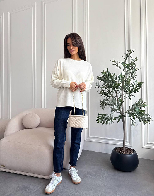 Женский базовый теплый повседневный оверсайз свитер 100% акрил Одесса - изображение 7