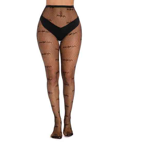 Колготки с летучими мышами сетка женские one size черный Киев