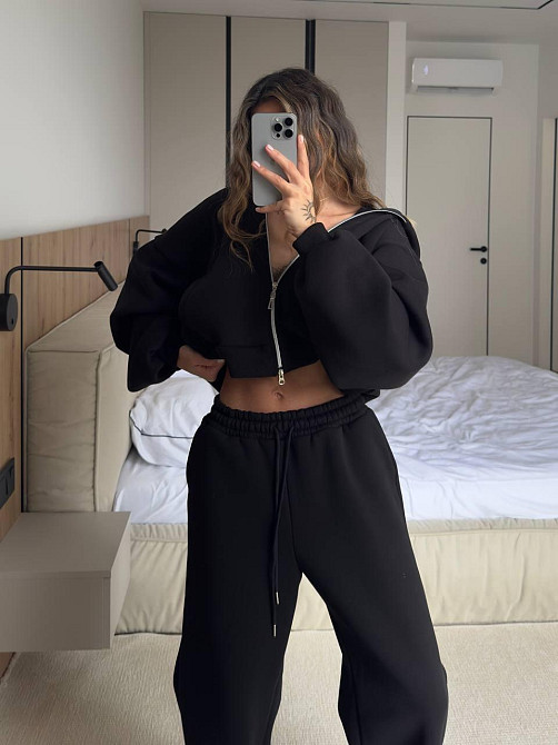 Жіночий теплий стильний костюм двійка турецька трьохнитка на флісі Одеса - фото 1