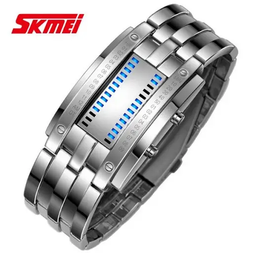 Уникальные бинарные мужские часы Skmei 0926 (Серебристый) Винница