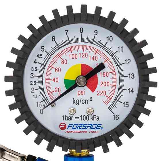 Пістолет для підкачки шин з аналоговим манометром і шлангом (0-16Bar) Forsage F-STG-05 Одеса