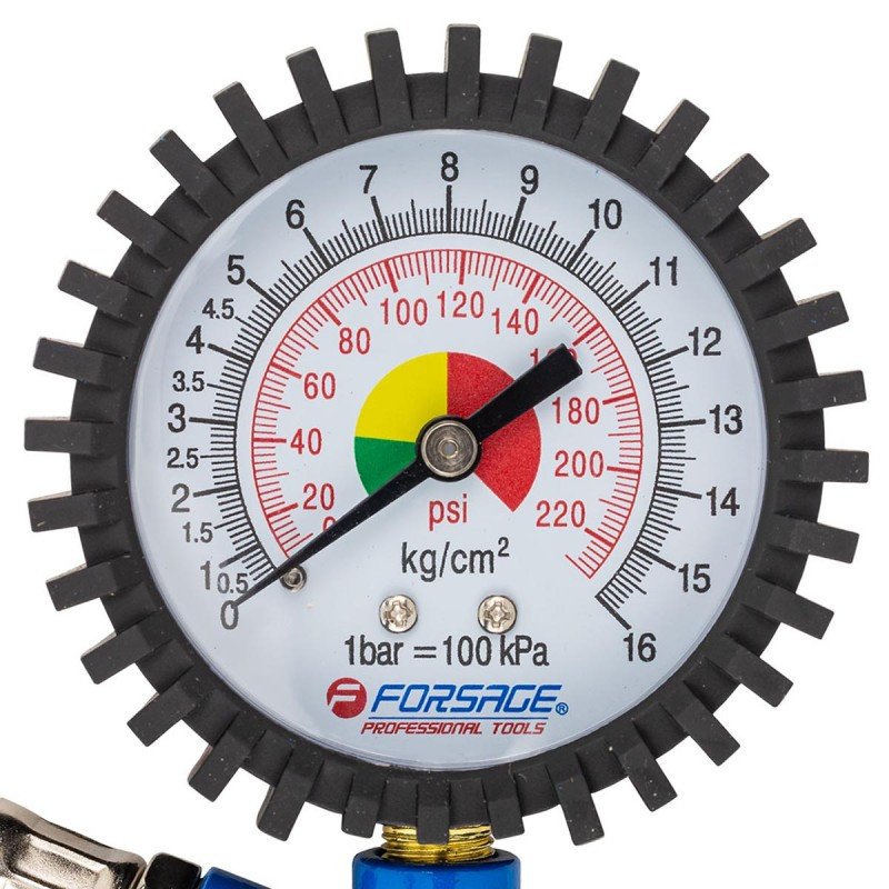 Пістолет для підкачки шин з аналоговим манометром і шлангом (0-16Bar) Forsage F-STG-05 Одеса - фото 2