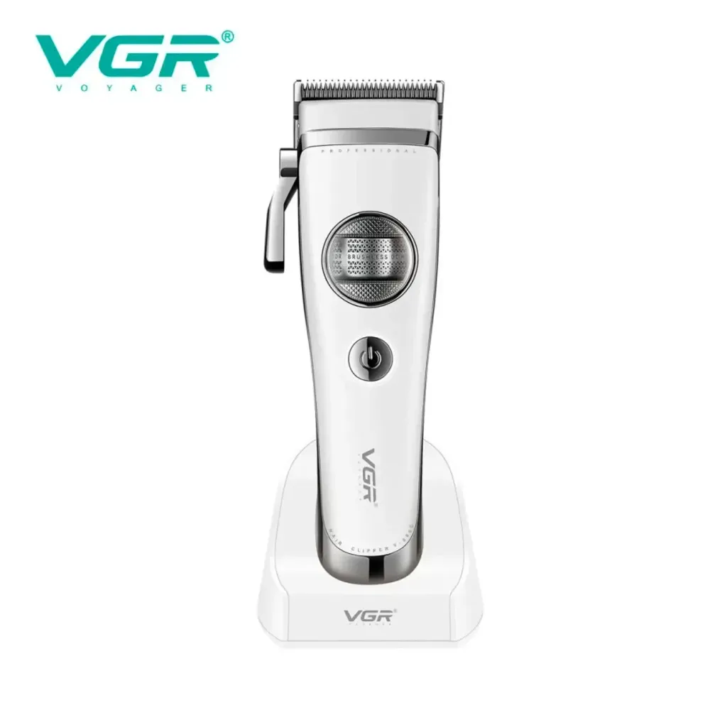 Машинка для стрижки VGR V-880C WHITE акумуляторна 11 насадок LED дисплей док-станція Одеса - фото 3