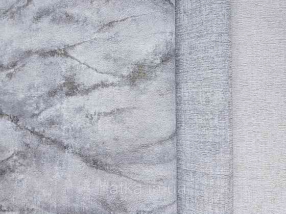 Шпалери вінілові на флізелін Rasch Riva 1.06х10 абстракція хвилі зріз каменю сірі білі сріблясті 972238 Київ