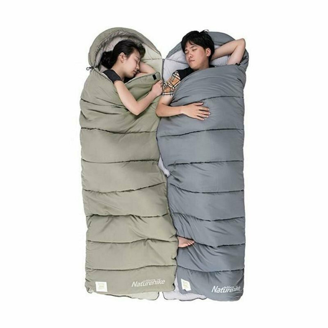 Спальник з капюшоном Naturehike M400 NH20MSD02, down cotton, зелений Київ - фото 4