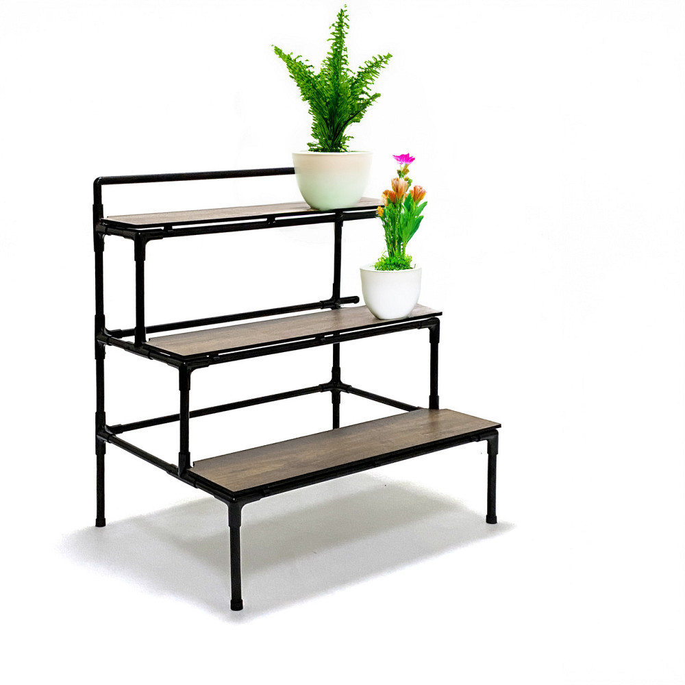 Підставка для квітів та вазонів Malva трирівнева ступінчаста металева чорна Борисполь - изображение 5