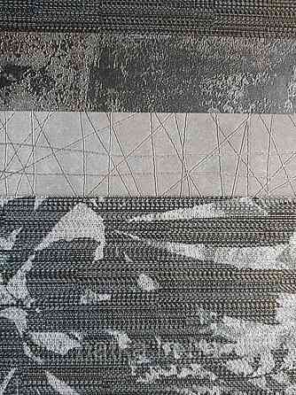 Шпалери вінілові на флізелін Sirpi Alta gamma Sempre 3 абстракція листя сірі білі на чорно золотистому 3д Київ