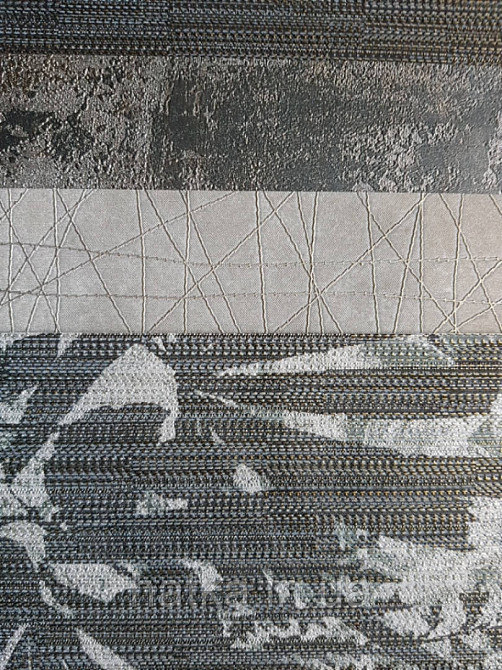 Шпалери вінілові на флізелін Sirpi Alta gamma Sempre 3 абстракція листя сірі білі на чорно золотистому 3д Київ - фото 4