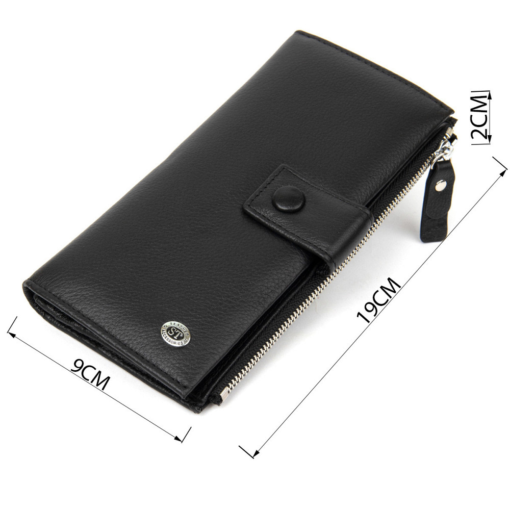 Класичний гаманець-клатч ST Leather 19373 Чорний Київ - фото 10