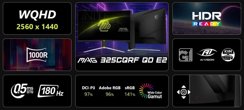 Монітор MSI 31.5" MAG 325CQRF QD E2 VA Black Curved 180Hz ( 11213 ) Харків - фото 6