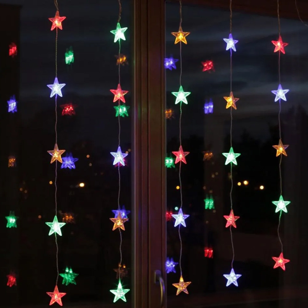 Гірлянда Штора Зірки від USB,3х3м,Різнокольорова SBR Київ - фото 3