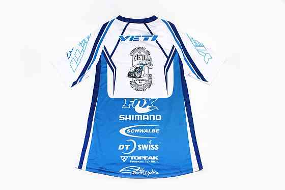 Футболка (Джерсі) чоловіча M-(Polyester 100%), короткі рукави, вільний крій, біло-синя, НЕ оригінал Киев