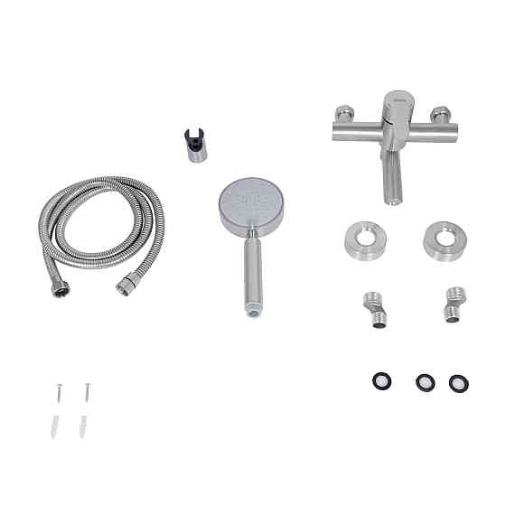 Змішувач для ванни Brinex Pure 006 з поворотним виливом (з душовим гарнітуром) Nickel BRIPUR006NKL Київ