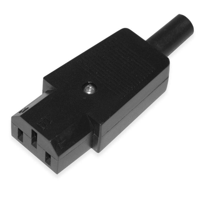 Гніздо мережеве комп'ютерне 3pin, під шнур, корпус пластик Полтава - фото 1