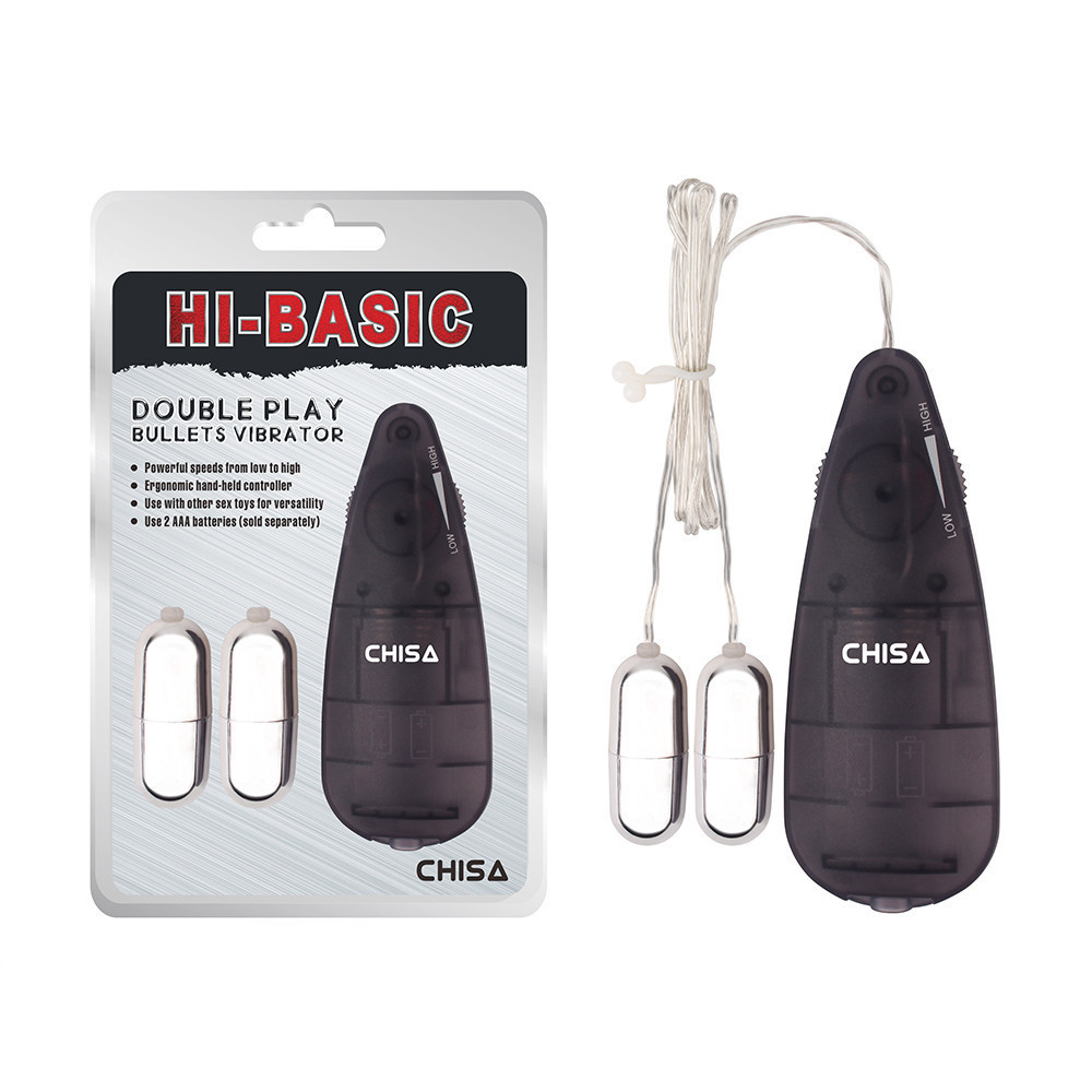 Вибропули серебристые Chisa Hi-Basic Double Play Bullets Vibrator с черным пультом управления Sex Aura Киев - изображение 1