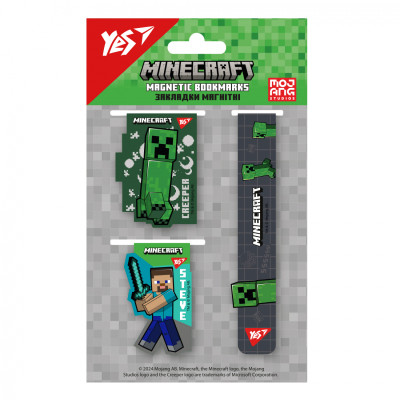 Закладки для книг Yes магнітні Minecraft Boom 3 шт (708345) Вінниця - фото 1