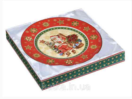 УЦІНКА! ТАРІЛКА НОВОРІЧНА "CHRISTMAS COLLECTION" ДІД МОРОЗ 26 см + ПОДАРУНКОВА УПАКОВКА Київ