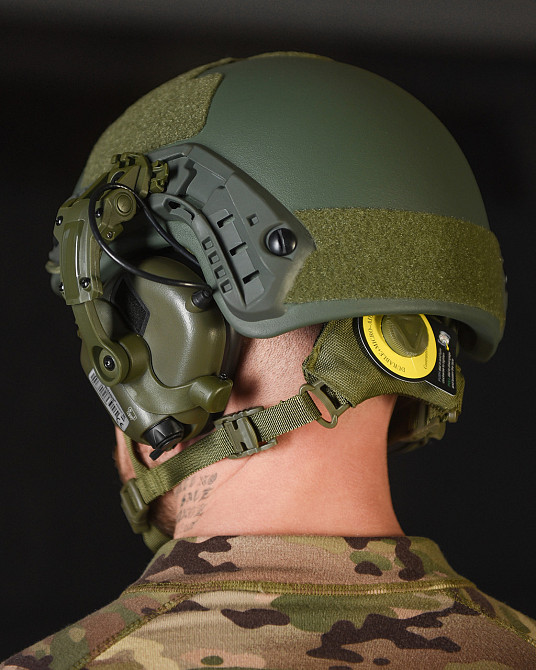 Шлем в сборе с навушниками + чеберашка олива Одеса - фото 6