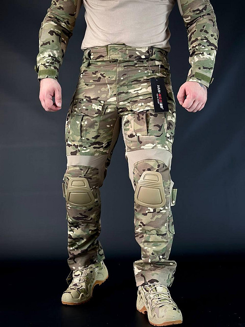 Тактичні чоловічі штурмові штаниG3 HAN-WILD мультикам з наколінниками , літні військові штани Львів - фото 2