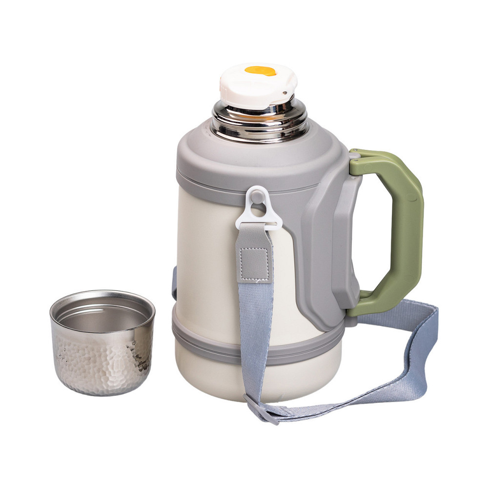 Термос 1.5 л с ремешком и складной ручкой, белый Киев - изображение 5