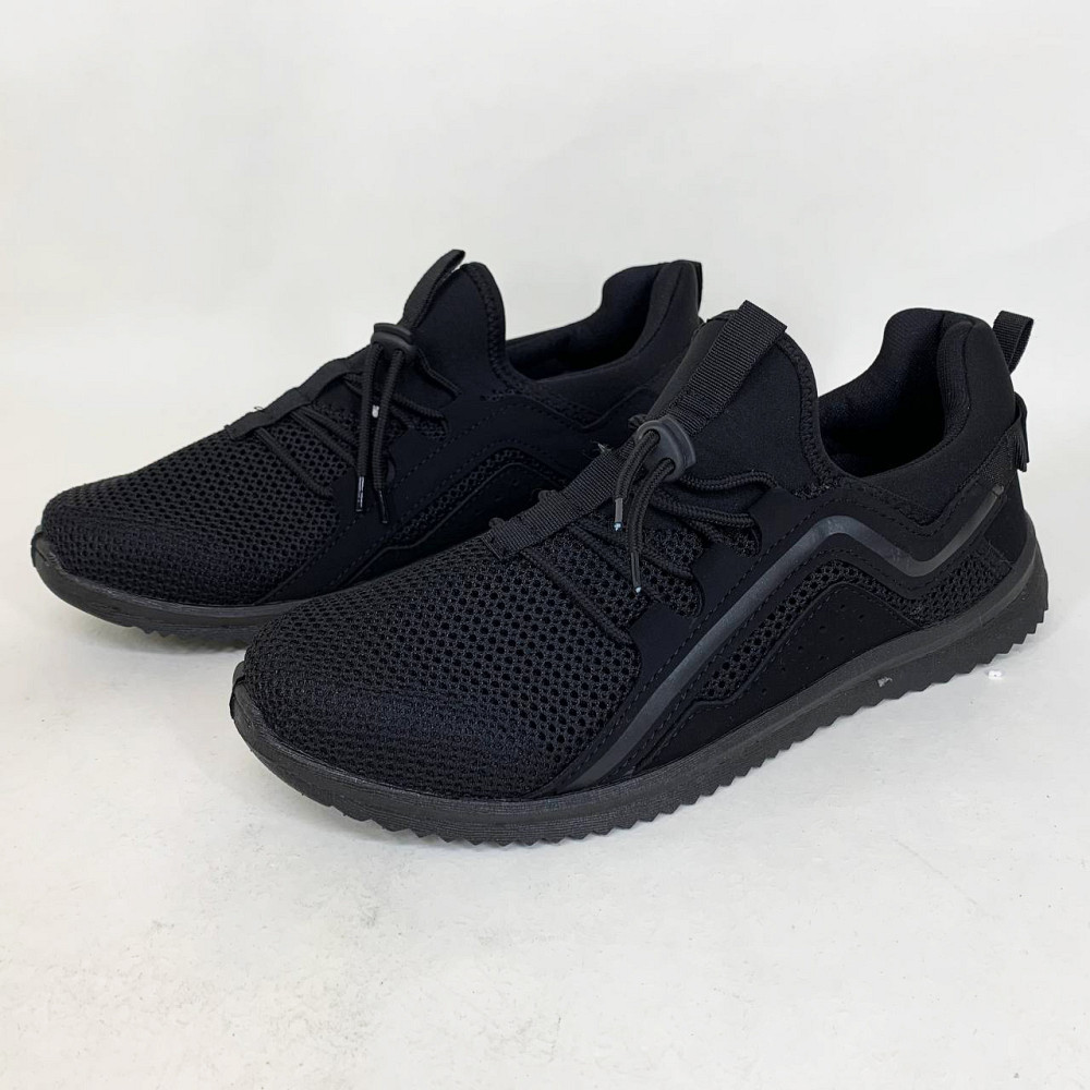 Спортивне взуття для спекотного літа, Спортивні кросівки чоловічі літні, Чорні чоловічі кросівки літні TF-10 Львів - фото 2