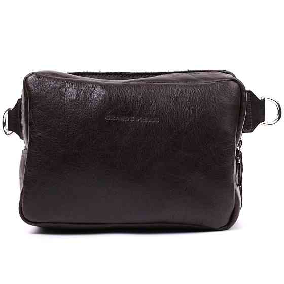 Прямокутна сумка бананка з якісної натуральної шкіри GRANDE PELLE 22575 Коричневий Київ