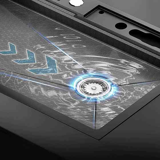 Кухонна раковина водоспад темно-сіра Willda, кухонна мийка водоспад темно-сіра 68х46х22 (190215946) Київ