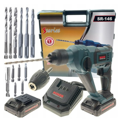 SR-146 Акумуляторний перфоратор SDS+ 20,4 В з м'якою рукояткою, 2 акумулятори, кейс та насадки Одеса - фото 1