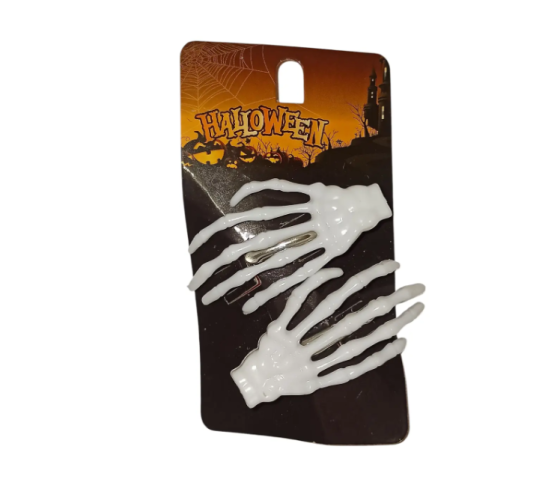 Заколки на Хелловін Скелет one size білий Київ