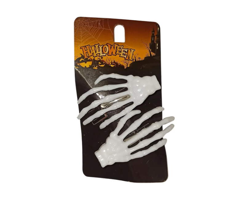 Заколки на Хелловін Скелет one size білий Київ - фото 1