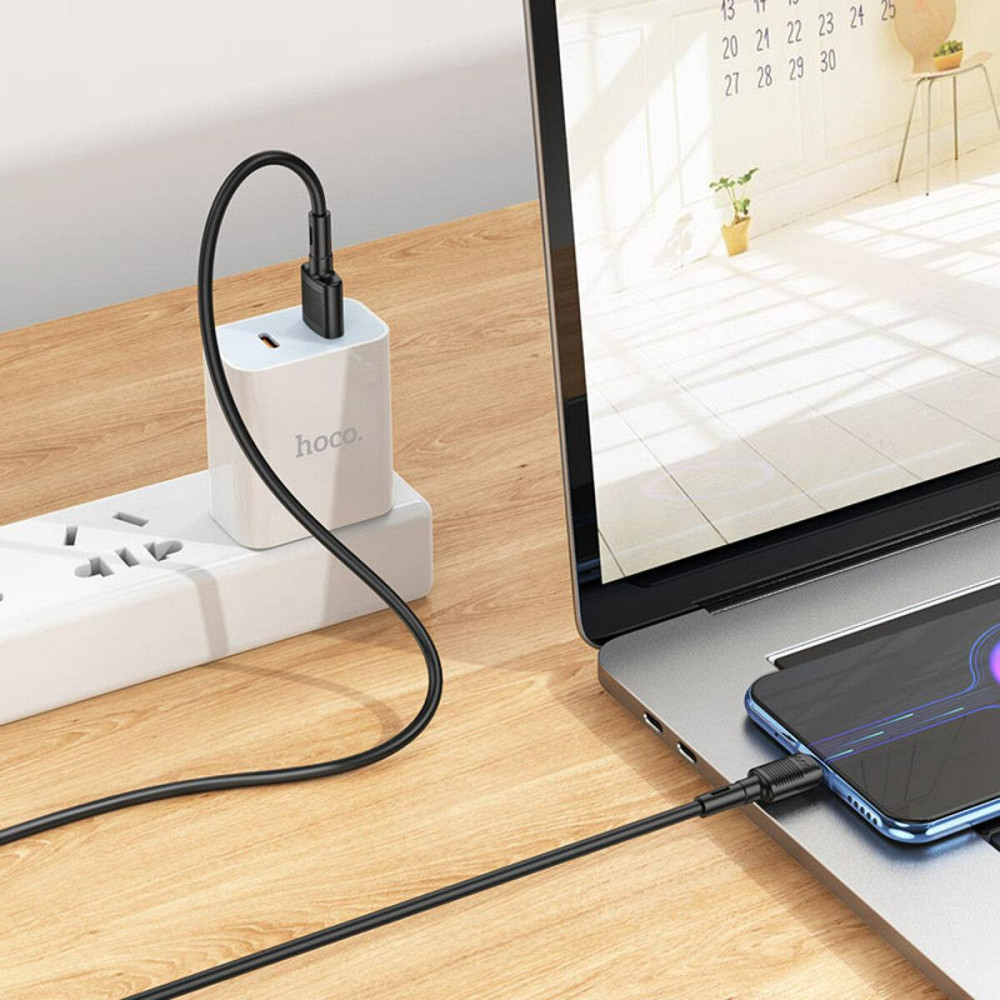 Кабель HOCO X83 USB - Micro 2.4A, 1m, PVC, PVC разъемы, цвет черный 6931474770882 Одесса - изображение 4