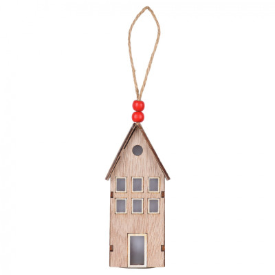 Украшение декоративное YES! Fun Домик 13 см Дерево LED (975068) Винница - изображение 1