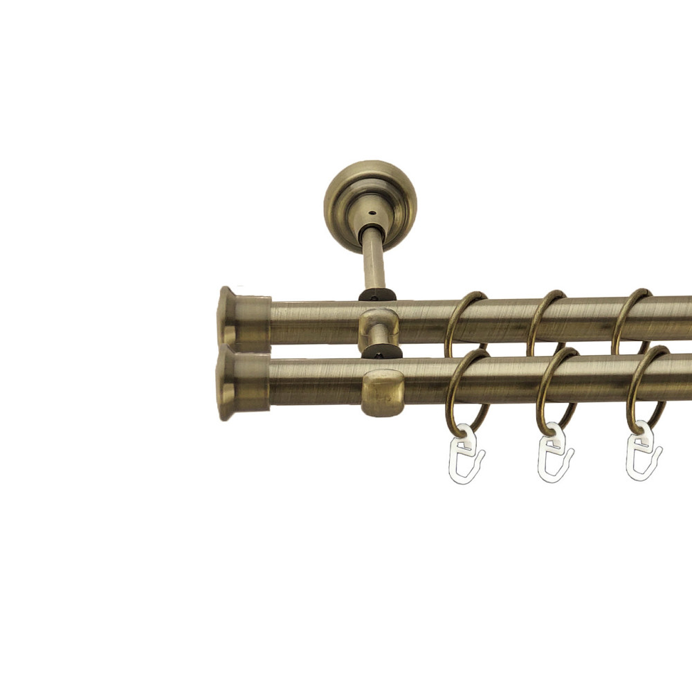 Карниз Orvit Дуо металевий дворядний відкритий Антик 19\19 мм 160 см (4016386) Львов - изображение 1