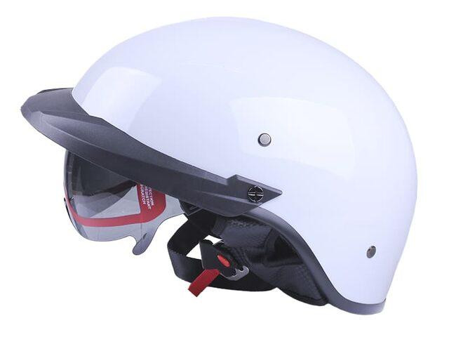 Шлем мотоциклетный MD-513-1, белый глянцевый с черным стеклом, size M Мукачево - изображение 3