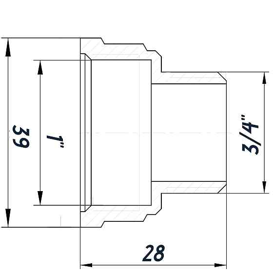 Перехідник редукційний 1″х3/4″ВЗ нікельований восьмигранний NK543O OPTIMUM Киев